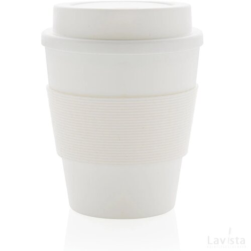 Herbruikbare koffiebeker met schroefdop 350ml wit