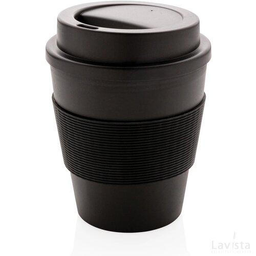 Herbruikbare koffiebeker met schroefdop 350ml zwart