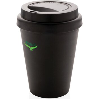 Herbruikbare dubbelwandige koffiebeker 300ml zwart