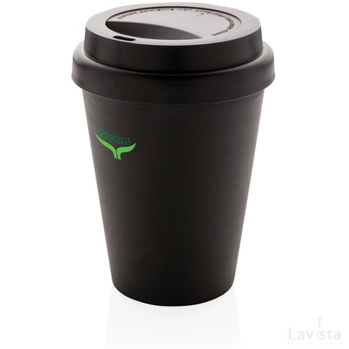 Herbruikbare dubbelwandige koffiebeker 300ml zwart