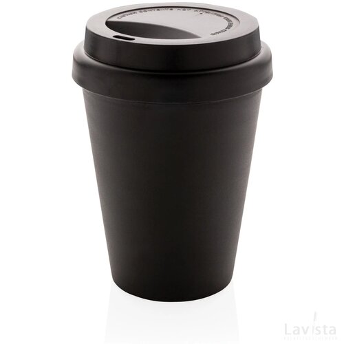 Herbruikbare dubbelwandige koffiebeker 300ml zwart