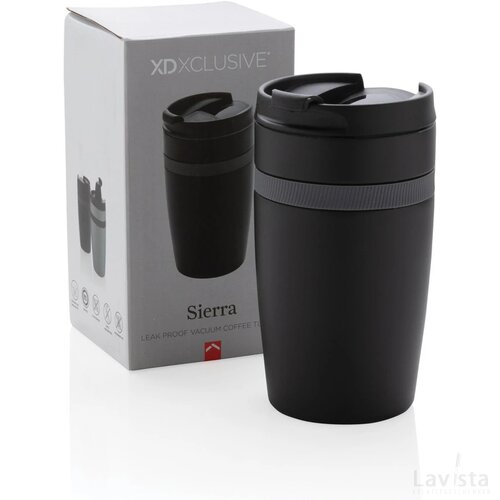 Sierra lekvrije vacuüm geïsoleerde koffiemok zwart, grijs