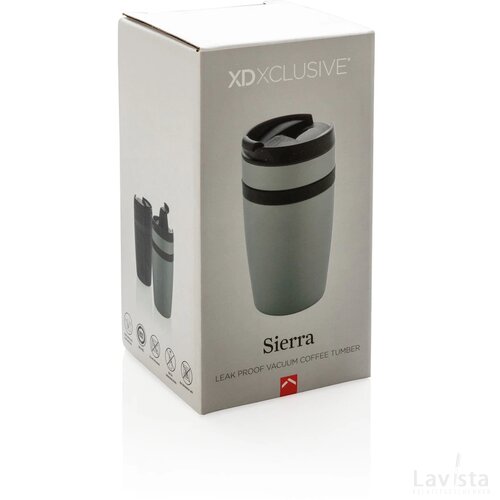 Sierra lekvrije vacuüm geïsoleerde koffiemok zilver, zwart