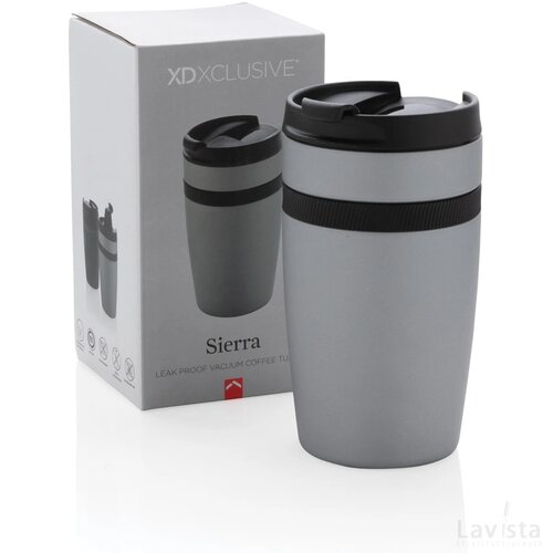Sierra lekvrije vacuüm geïsoleerde koffiemok zilver, zwart
