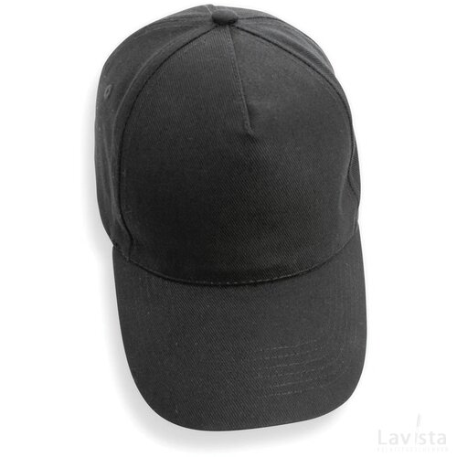 Impact AWARE™ 5 panel 280gr recycled katoenen cap zwart