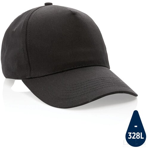Impact AWARE™ 5 panel 190gr gerecycled katoenen cap zwart