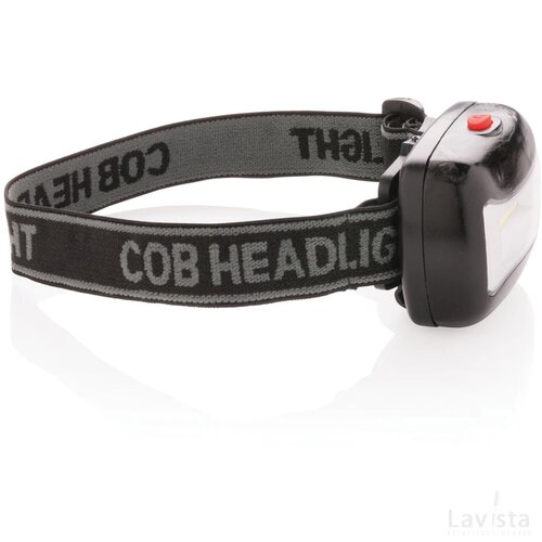 COB hoofdlamp zwart
