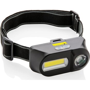 COB en LED hoofdlamp zwart