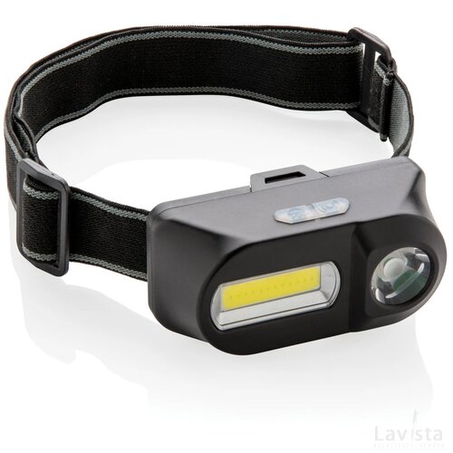 COB en LED hoofdlamp zwart