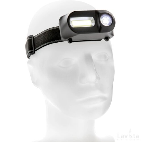 COB en LED hoofdlamp zwart
