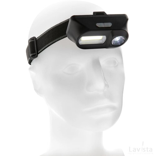 COB en LED hoofdlamp zwart