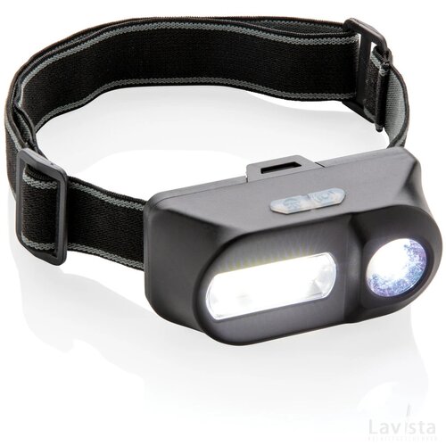 COB en LED hoofdlamp zwart