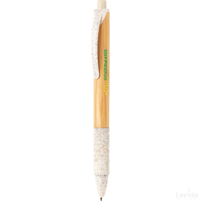 Bamboe & tarwestro pen wit