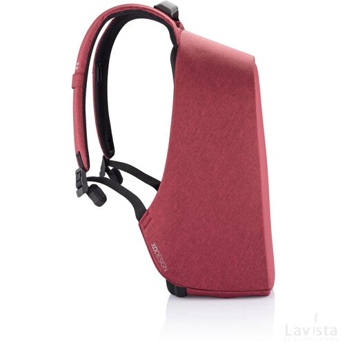 Bobby Hero Regular, anti-diefstal rugzak rood, zwart