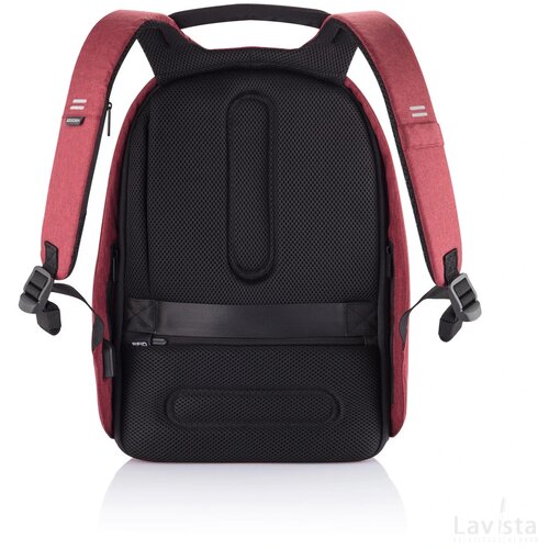 Bobby Hero Regular, anti-diefstal rugzak rood, zwart