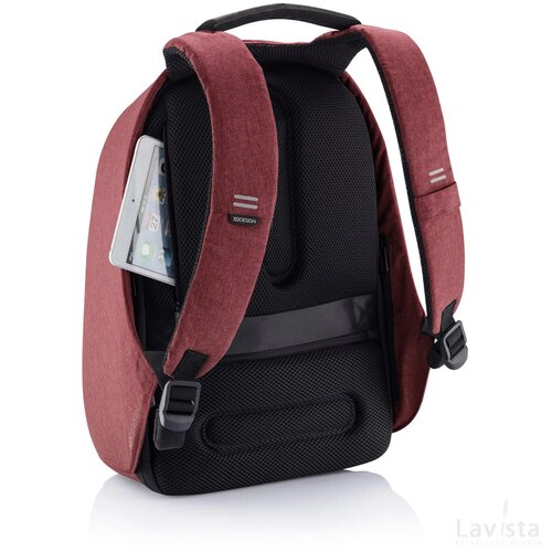 Bobby Hero Regular, anti-diefstal rugzak rood, zwart