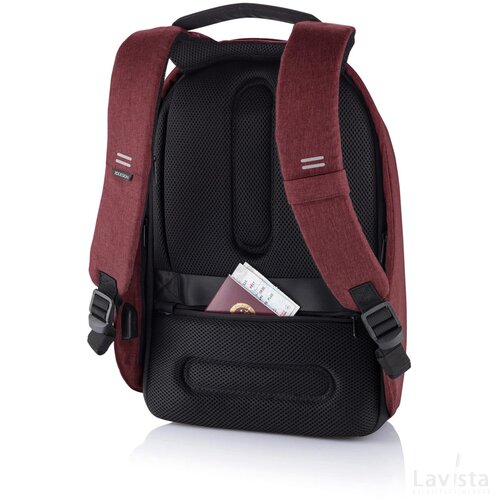 Bobby Hero Regular, anti-diefstal rugzak rood, zwart