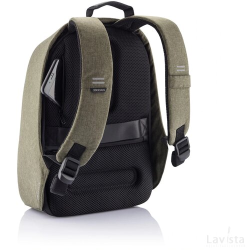 Bobby Hero Small, anti-diefstal rugzak groen, zwart