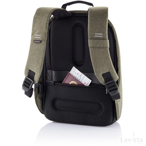 Bobby Hero Small, anti-diefstal rugzak groen, zwart