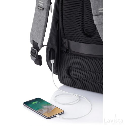Bobby Hero Small, anti-diefstal rugzak grijs, zwart