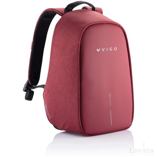 Bobby Hero Small, anti-diefstal rugzak rood, zwart