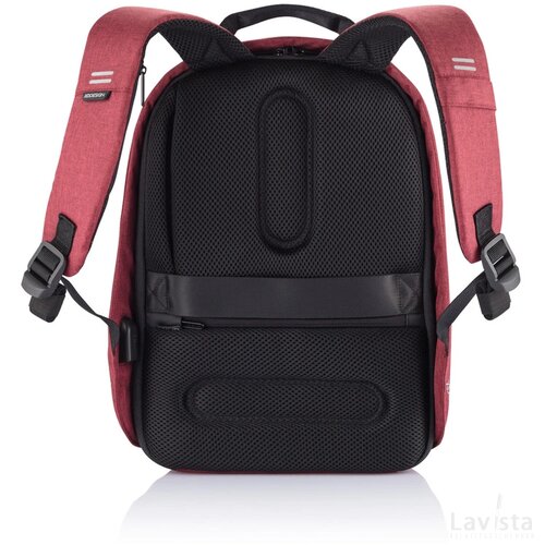 Bobby Hero Small, anti-diefstal rugzak rood, zwart