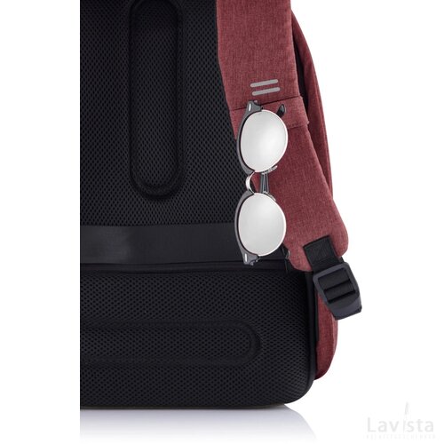 Bobby Hero Small, anti-diefstal rugzak rood, zwart