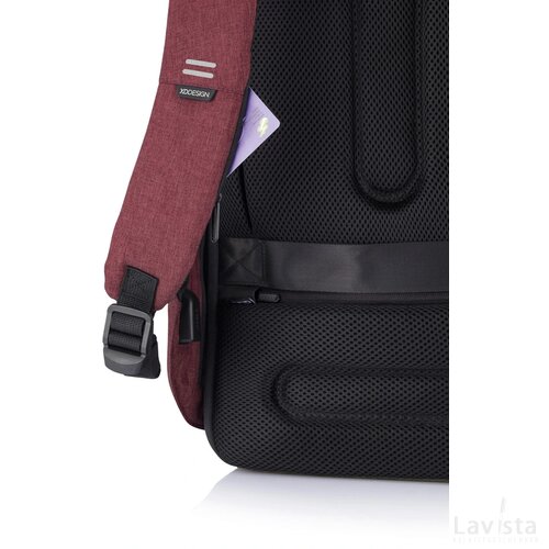 Bobby Hero Small, anti-diefstal rugzak rood, zwart