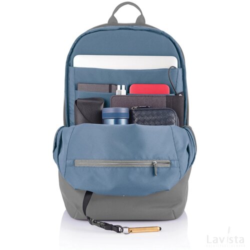 Bobby Soft, anti-diefstal rugzak grijs, blauw