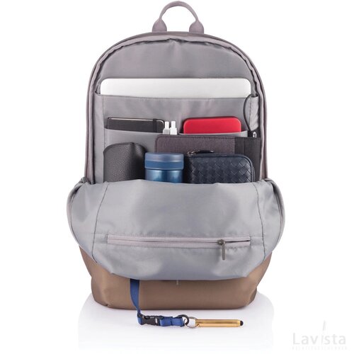 Bobby Soft, anti-diefstal rugzak khaki, grijs