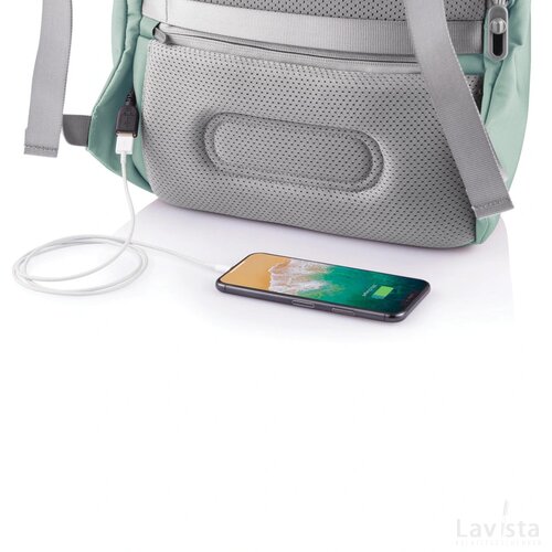 Bobby Soft, anti-diefstal rugzak mint, grijs
