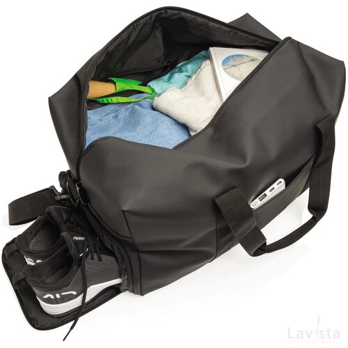 Smooth PU weekendtas PVC-vrij zwart