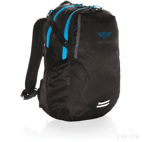 Explorer ribstop medium wandelrugzak 26L PVC-vrij zwart, blauw
