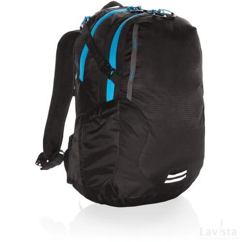 Explorer ribstop medium wandelrugzak 26L PVC-vrij zwart, blauw
