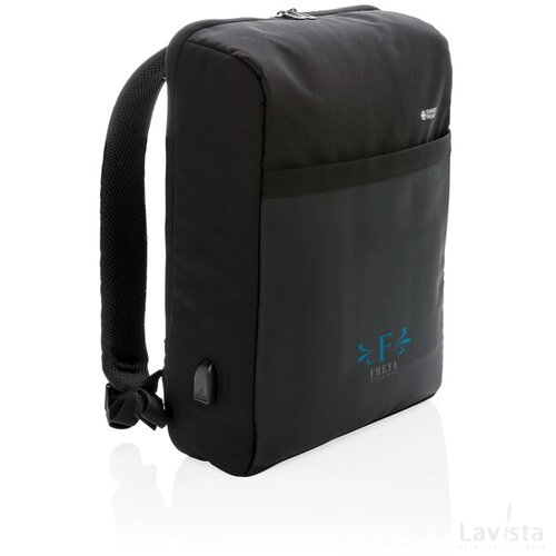 Lima PVC-vrije 15.6" RFID laptop tas zwart