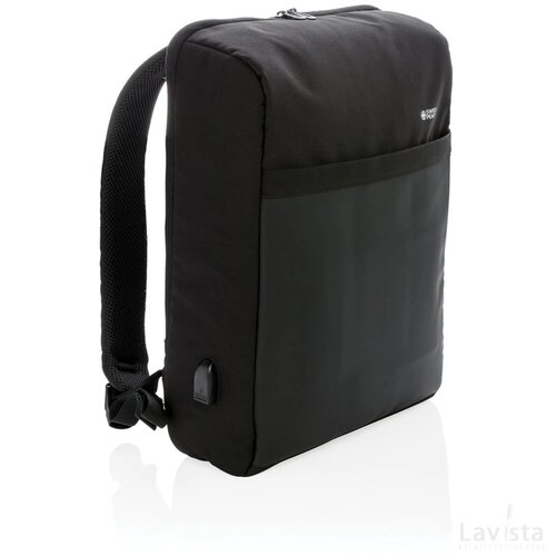 Lima PVC-vrije 15.6" RFID laptop tas zwart