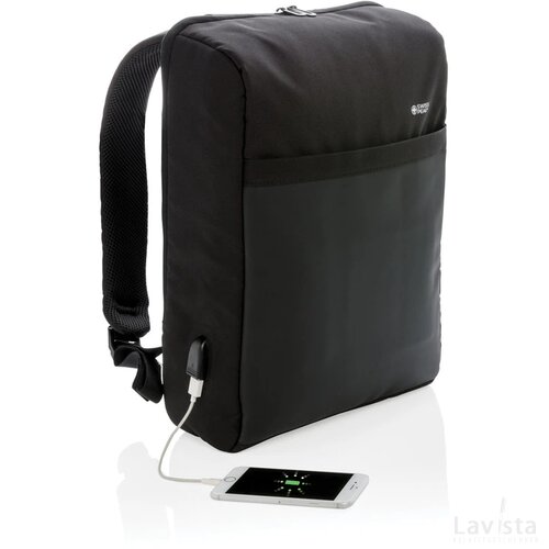 Lima PVC-vrije 15.6" RFID laptop tas zwart