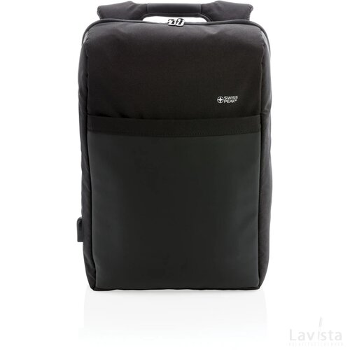Lima PVC-vrije 15.6" RFID laptop tas zwart