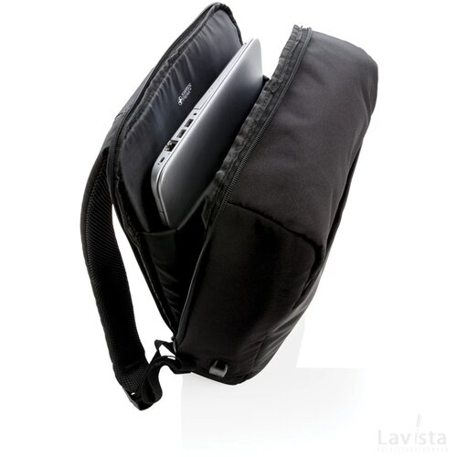Lima PVC-vrije 15.6" RFID laptop tas zwart