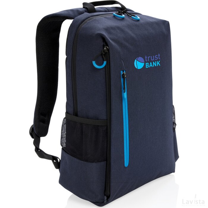 Lima 15" PVC vrije laptop rugzak met RFID & USB donkerblauw, blauw