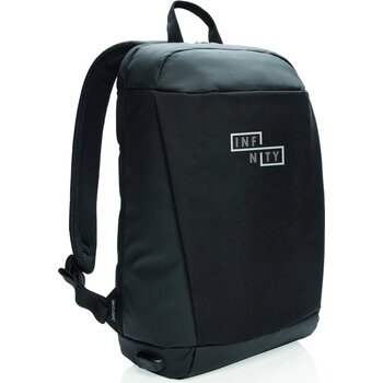 Madrid RFID USB anti-diefstal laptop rugzak PVC-vrij zwart, zwart