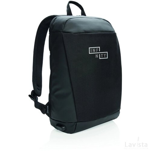 Madrid RFID USB anti-diefstal laptop rugzak PVC-vrij zwart, zwart