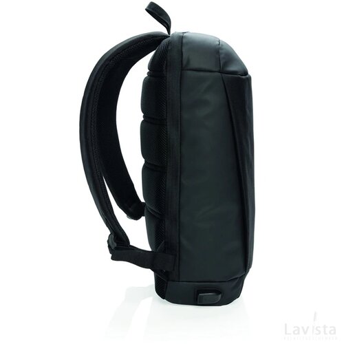Madrid RFID USB anti-diefstal laptop rugzak PVC-vrij zwart, zwart