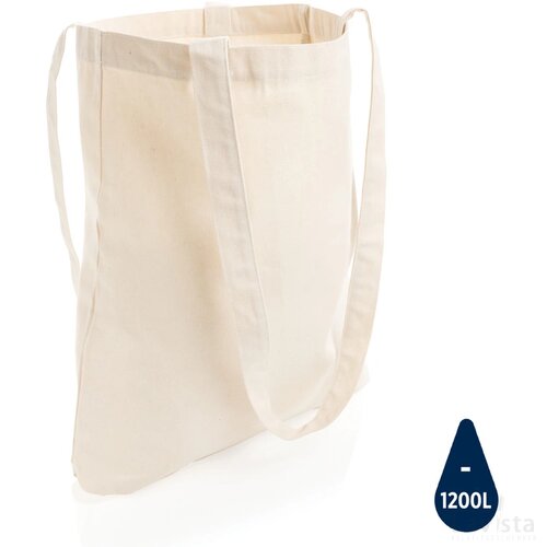 Impact AWARE™ gerecycled katoenen draagtas 330gsm gebroken wit