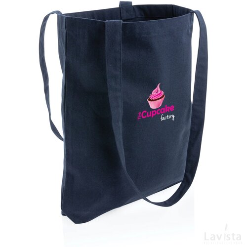 Impact AWARE™ gerecycled katoenen draagtas 330gsm donkerblauw