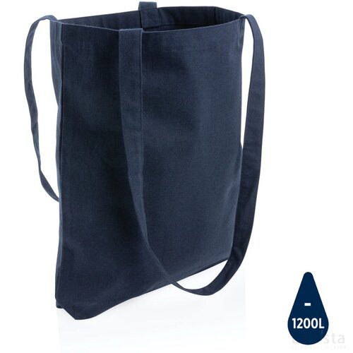 Impact AWARE™ gerecycled katoenen draagtas 330gsm donkerblauw