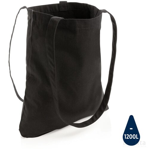 Impact AWARE™ gerecycled katoenen draagtas 330gsm zwart