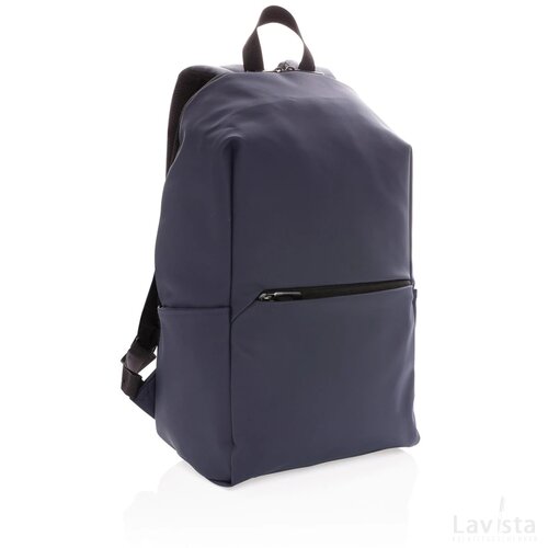 Smooth PU 15.6" laptop rugzak PVC-vrij donkerblauw