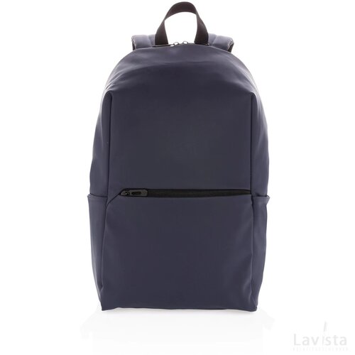 Smooth PU 15.6" laptop rugzak PVC-vrij donkerblauw