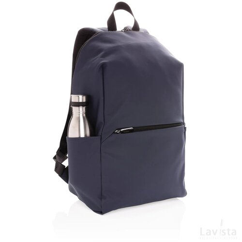 Smooth PU 15.6" laptop rugzak PVC-vrij donkerblauw